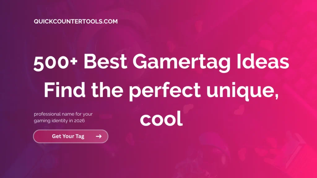 A professional esports gaming banner with a gas mask mascot, featuring 500+ best gamertag ideas for competitive and casual players.