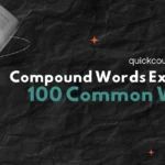 A creative infographic showing common compound words examples like sunflower, notebook, and ice cream with clear labels for students.