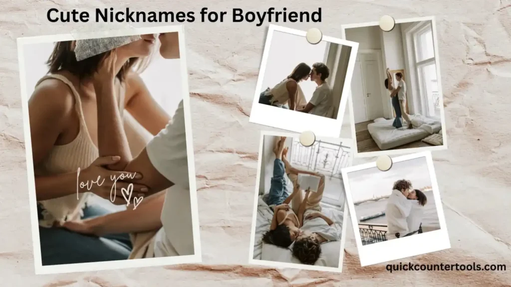 A happy couple sitting together on a couch, smiling and texting on a smartphone, finding cute nicknames for boyfriend