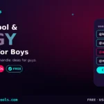 TikTok username ideas for boys shown as cool handle ideas on a dark TikTok-style background